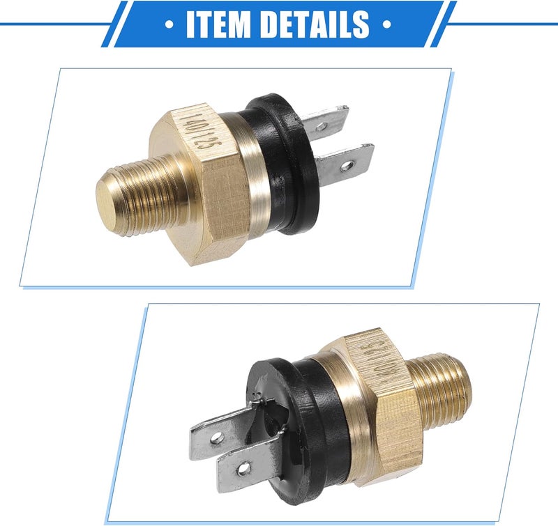VekAuto Coolant Hose Thermostat Switch Kit, 4AN 140'F on - 125'F Off Transmission Cooler Sensor Fan Oil Cooler Radiator Electric Switch Fitting Universal for Car Truck Metal Black - Image 5